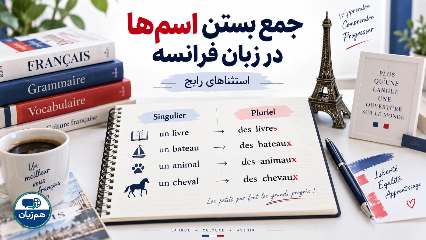 جمع بستن اسم‌ها در زبان فرانسه و استثناهای رایج
