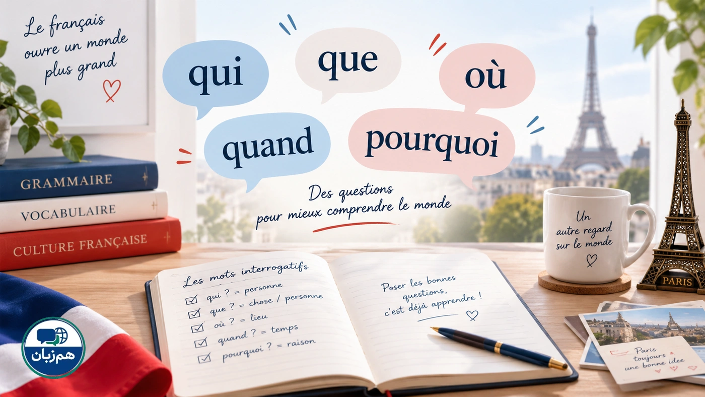 کلمات پرسشی در زبان فرانسه؛ qui، que، où، quand و pourquoi